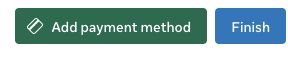 Add payment method and Finish buttons at the end of Meta WhatsApp setup